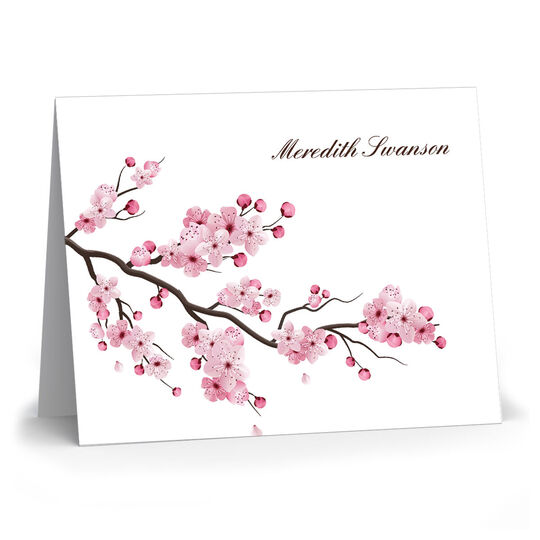 Cherry Blossoms Folded Note Cards